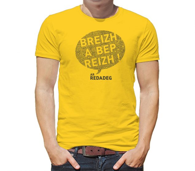 t-shirt redadeg jaune